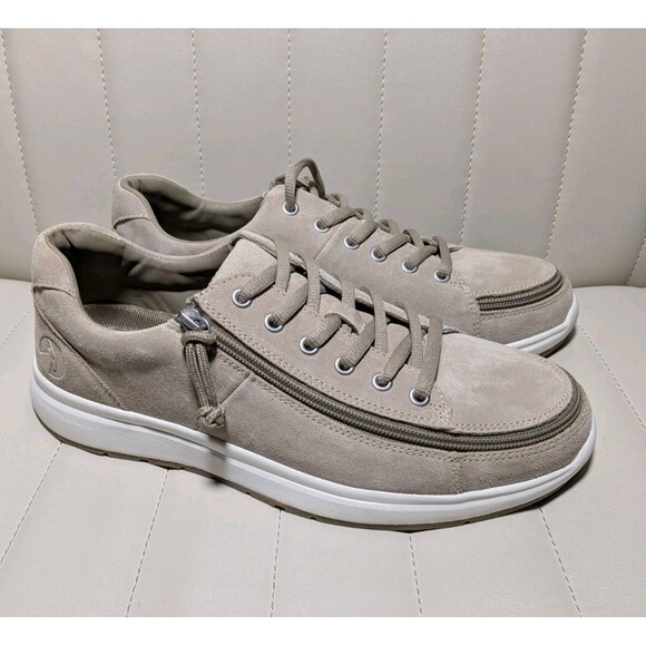 Billy Comfort Shoes Mens Adaptive Suede Size 10.5M Tan Low Top Zipper Lace Up main image 7